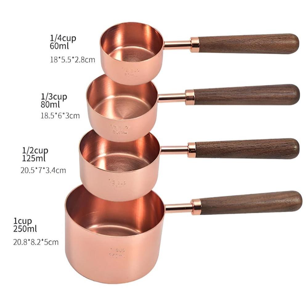 Gleam Copper Measuring Spoons Set - Premium Stainless Steel Kitchen Utensils 7