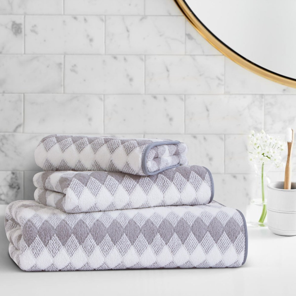 Elysoria Coral Weave Towels | Plush, durable towels with maximum absorbency and quick-dry