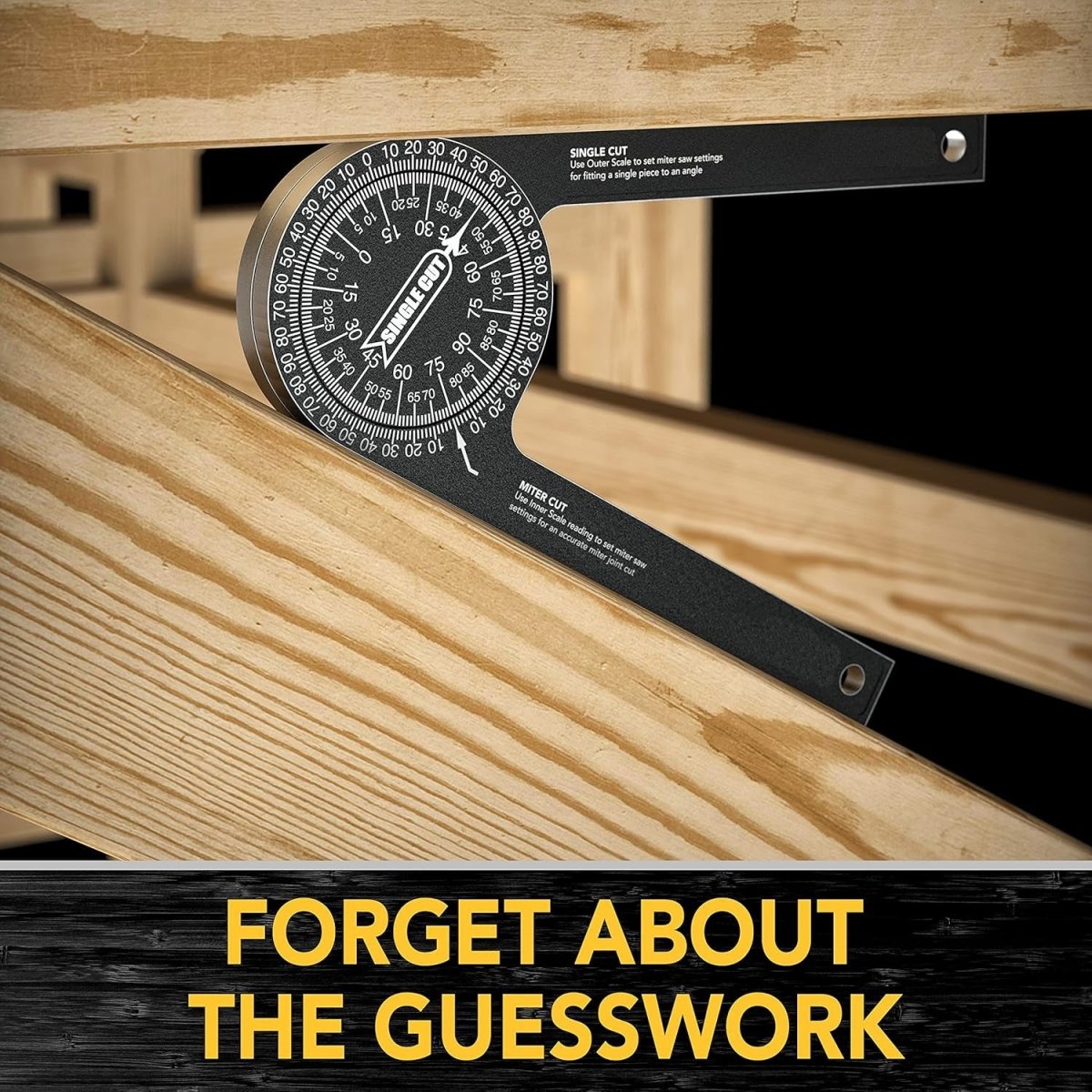 CORNERWISE – Outil de mesure d'angle pour scie à onglet gravé au laser pour des coupes précises
