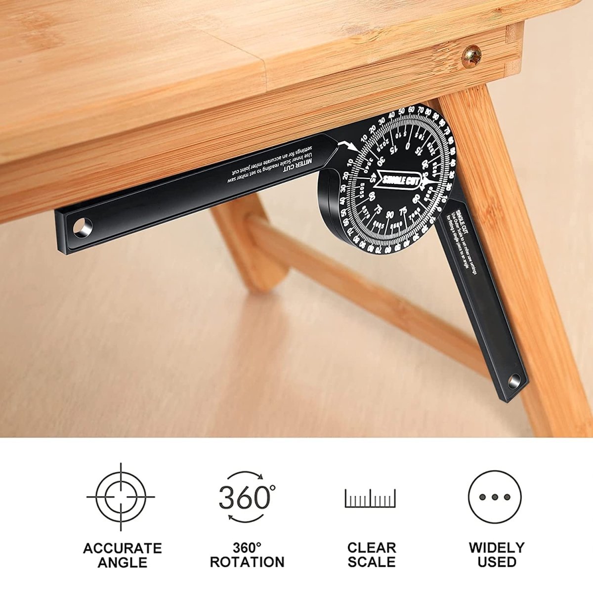 CORNERWISE – Outil de mesure d'angle pour scie à onglet gravé au laser pour des coupes précises