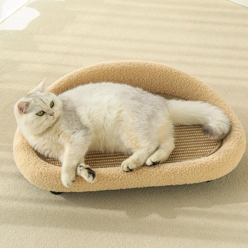 COSYCAT Retreat – Cama Estilosa para Gatos com Superfície de Sisal para Arranhar e Almofada