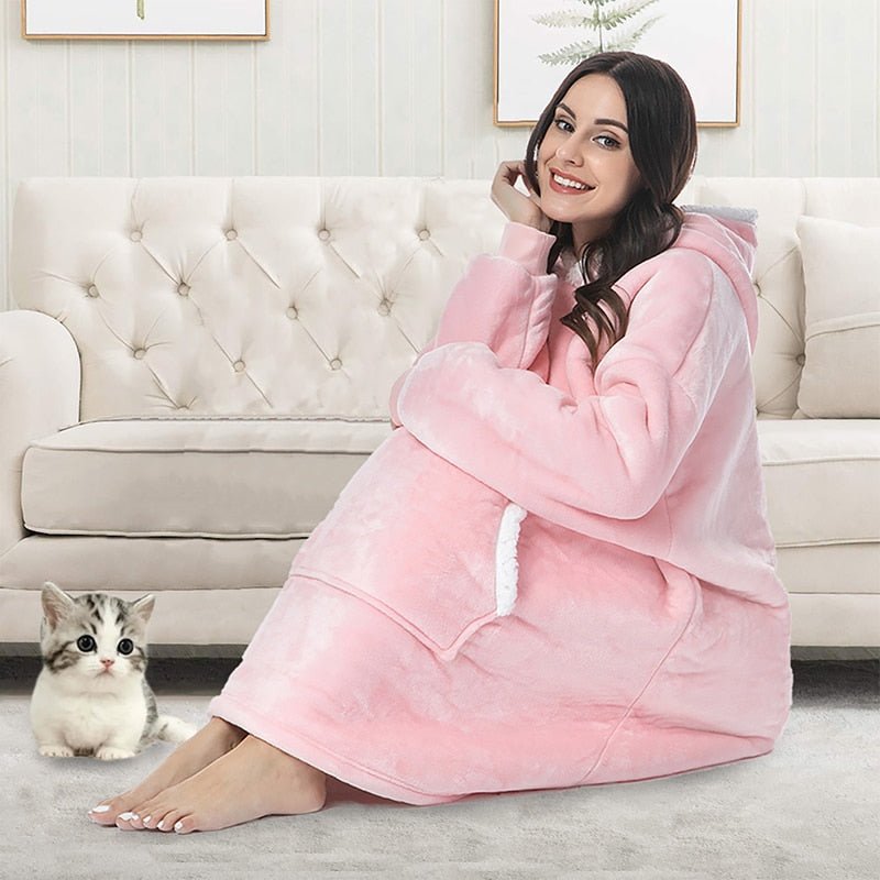 COZIVO – Manta com Capuz em Fleece para Calor e Conforto