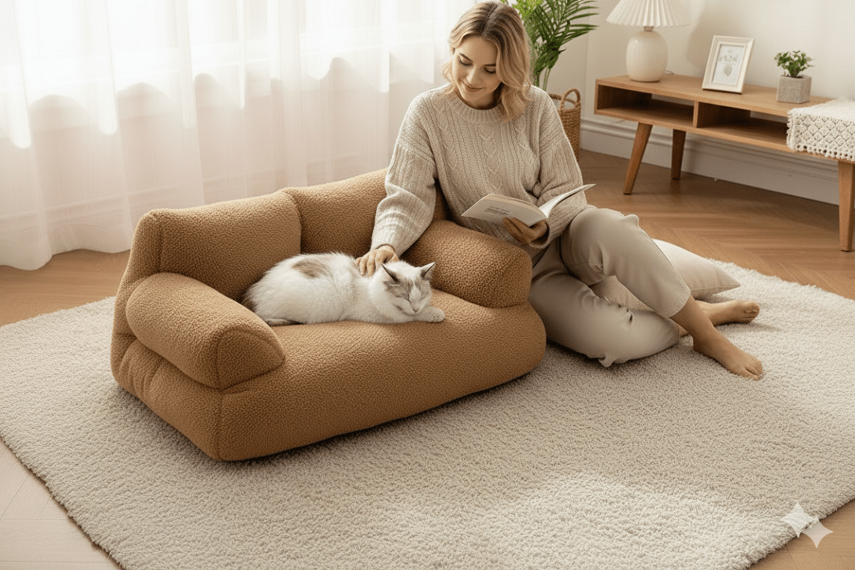 CozyCloud Almofada de Apoio – Cama Calmante para Animais de Estimação com Capa Lavável para Cães e Gatos