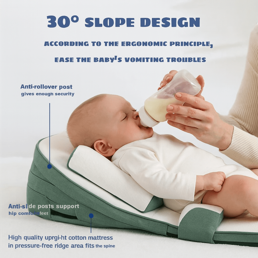 CozyCradle Kussen – Zijslaper Ondersteuning met Anti-Reflux Hellingshoek voor Pasgeborenen