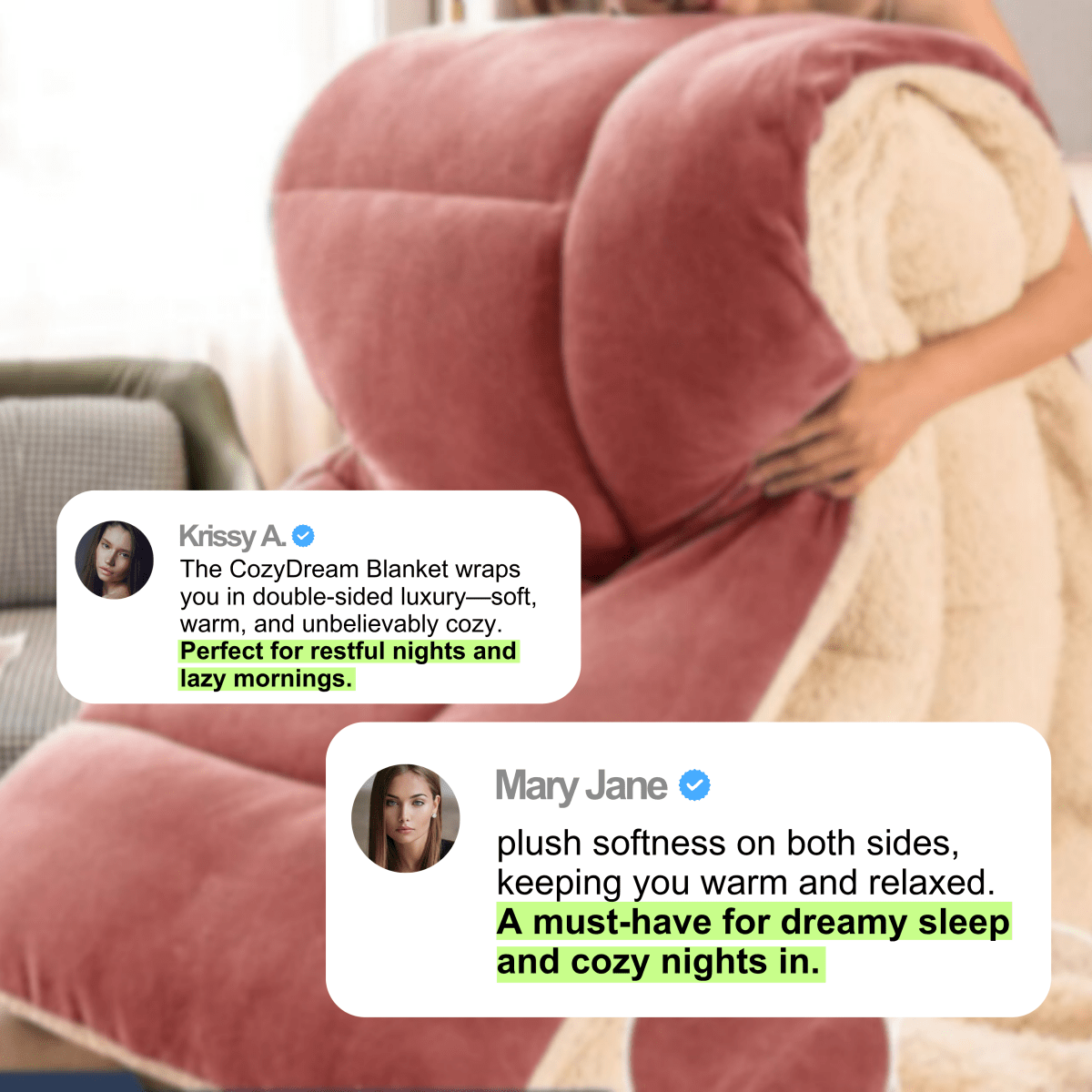 Manta de Quarto CozyDream – Conforto de Luxo Reversível para um Sono Profundo e Reparador