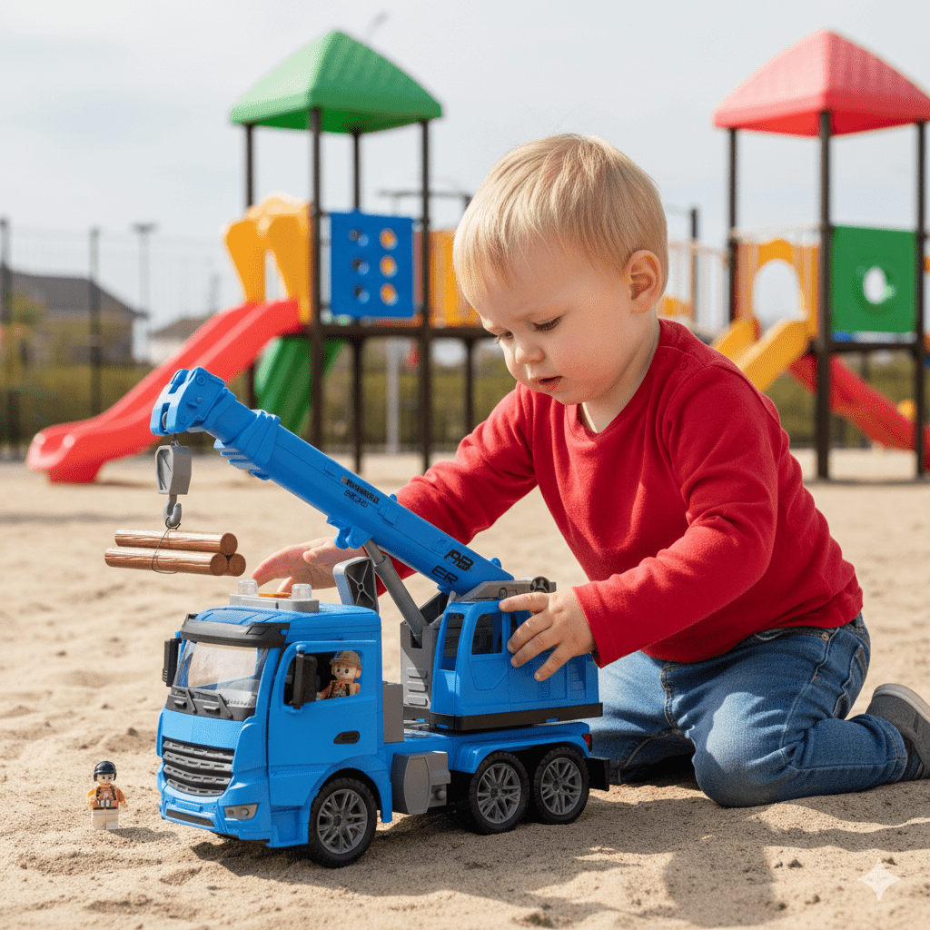 CraneMax Junior – Baustellenkran-Spielzeug mit Licht und Sound