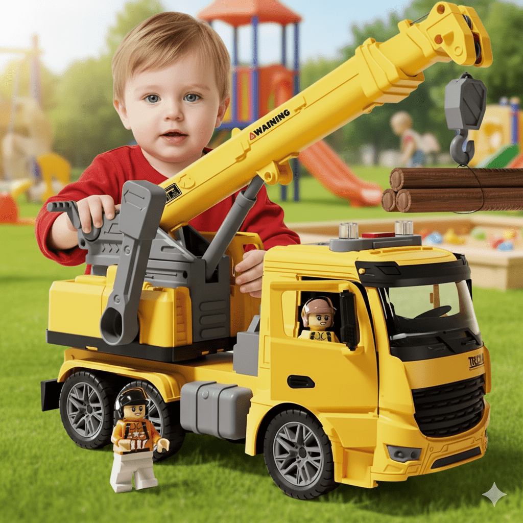 CraneMax Junior – Baustellenkran-Spielzeug mit Licht und Sound