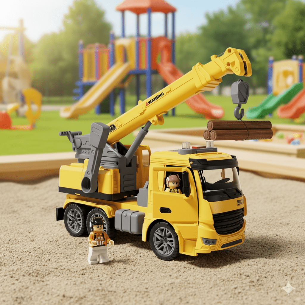 CraneMax Junior – Baustellenkran-Spielzeug mit Licht und Sound