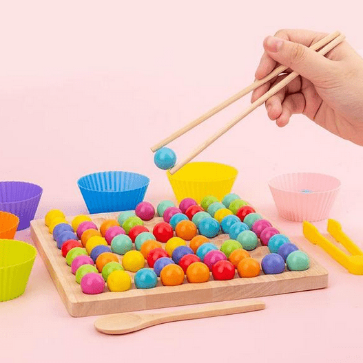 Perles créatives - Jeu de perles en bois Montessori pour la motricité fine et la créativité