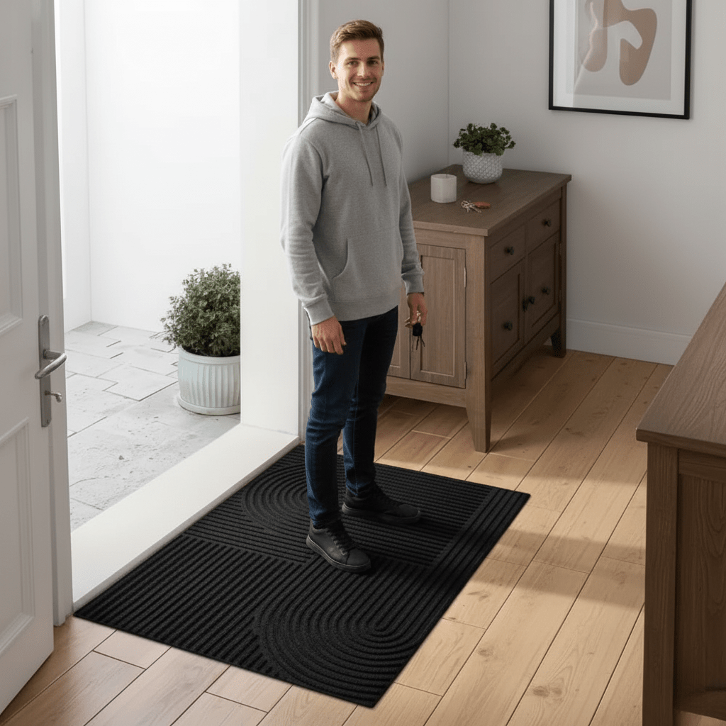 CURVIMAT – Absorbent Curved-Line Mat for Modern Entryways