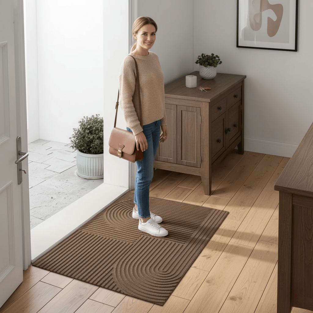 CURVIMAT – Absorbent Curved-Line Mat for Modern Entryways