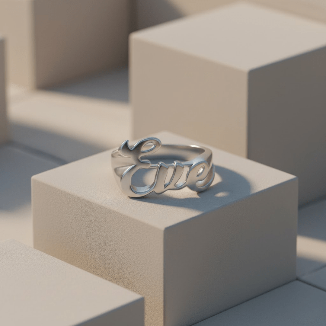 Aanpasbare Naamring - Gepersonaliseerde Sieraden van Sterling Zilver, Goud & Roségoud
