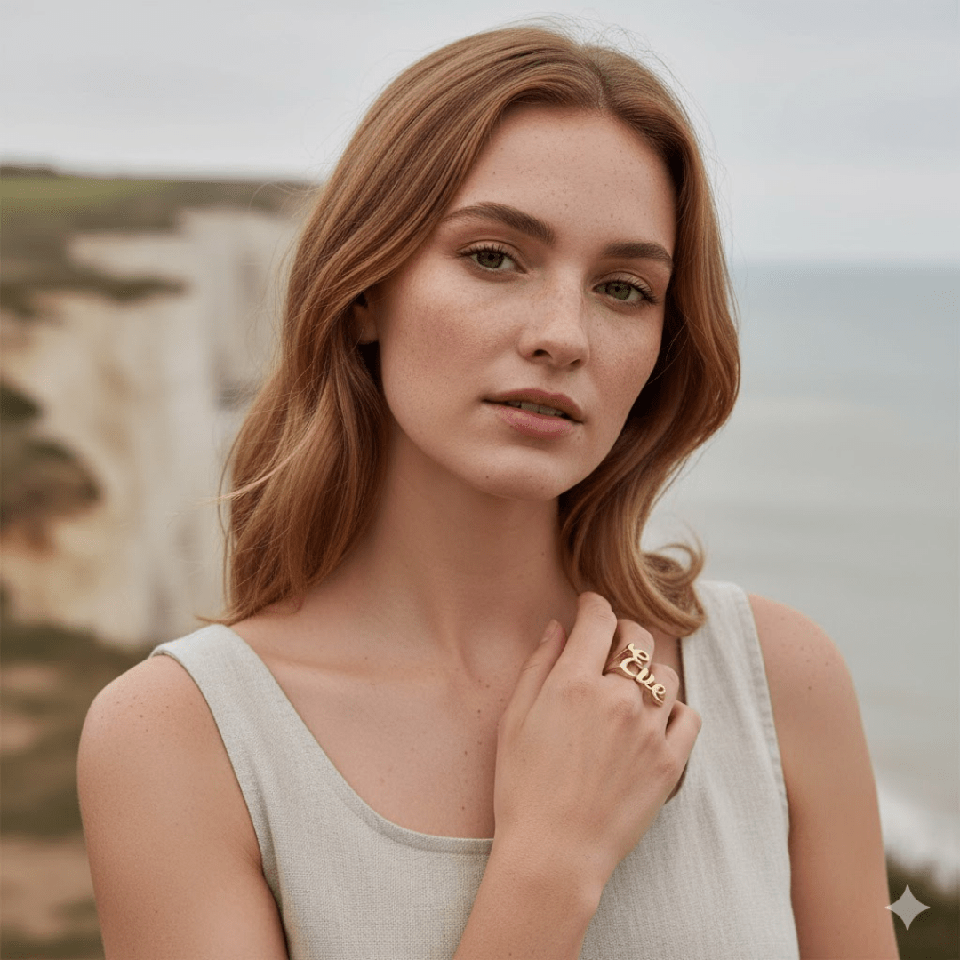 Aanpasbare Naamring - Gepersonaliseerde Sieraden van Sterling Zilver, Goud & Roségoud