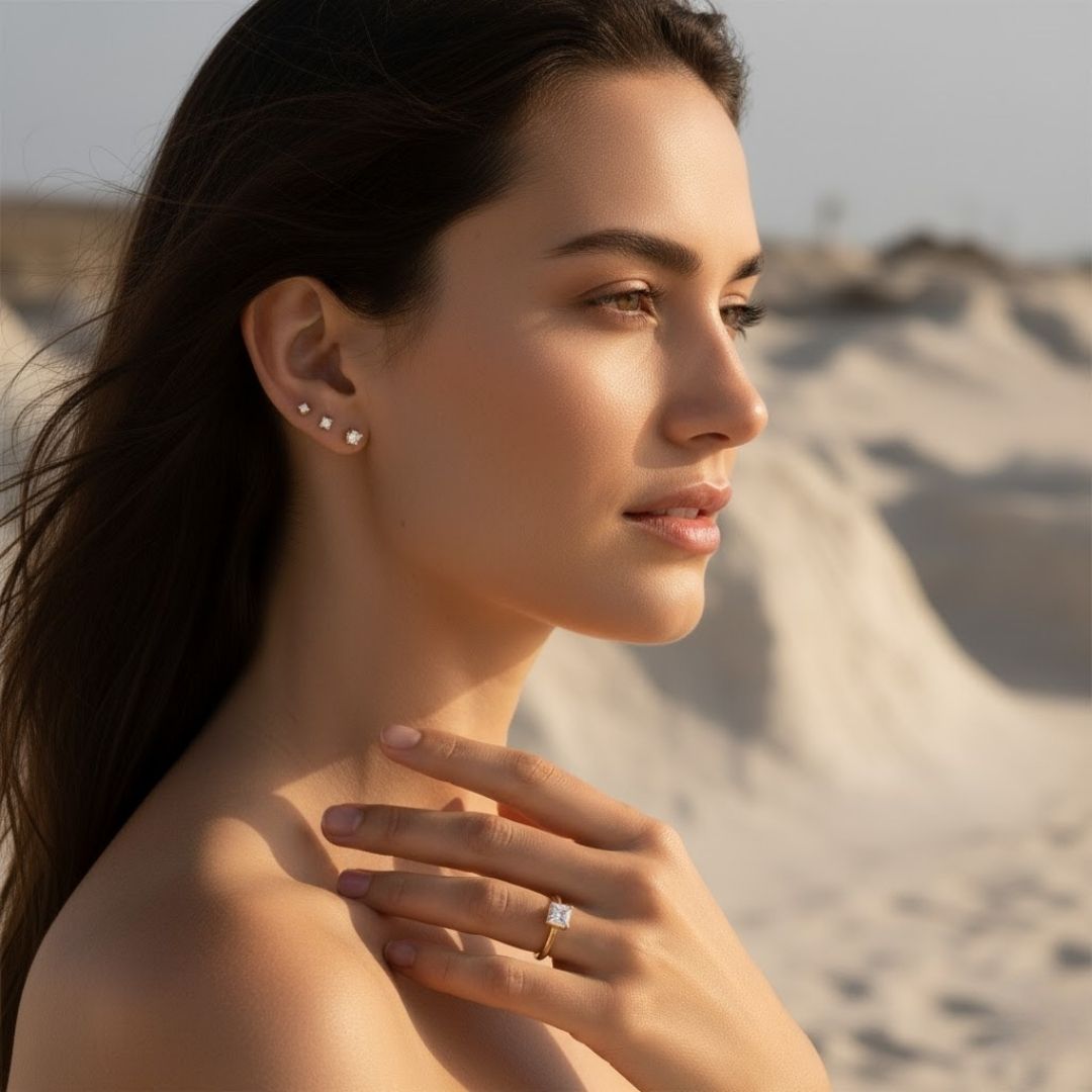 Fijn setje diamanten oorbellen - lichte studs voor dagelijkse elegantie