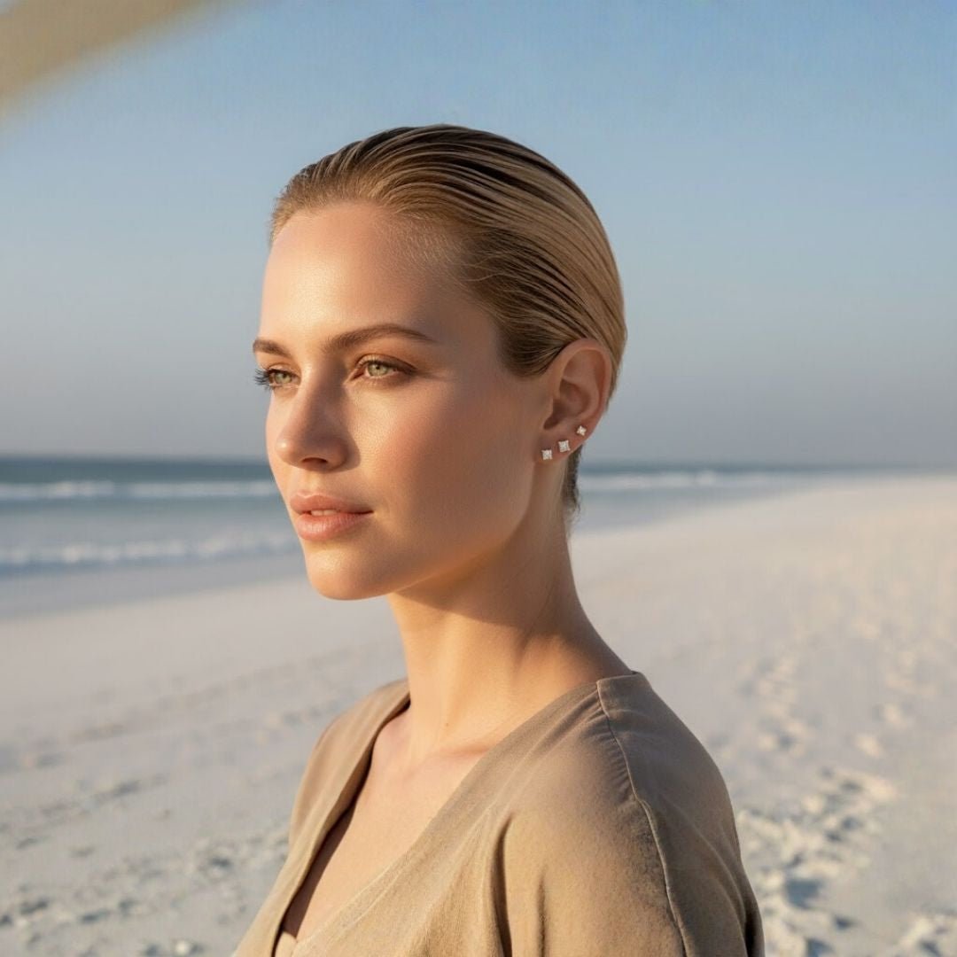 Fijn setje diamanten oorbellen - lichte studs voor dagelijkse elegantie