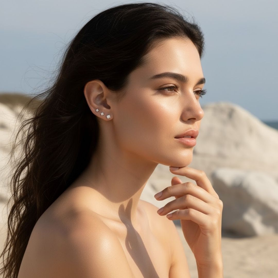 Fijn setje diamanten oorbellen - lichte studs voor dagelijkse elegantie