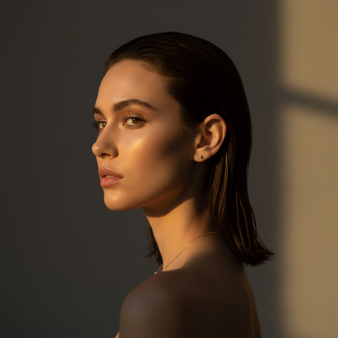 Solitaire Gold and Silver Stud Earrings