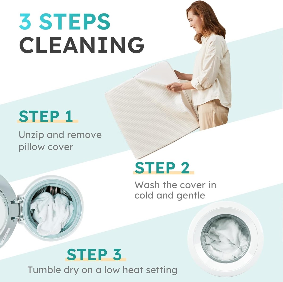 ELEVANA – Ergonomic Memory Foam Wedge Pillow for Comfortable Support