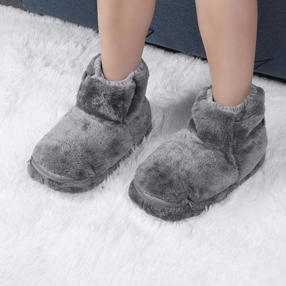 USB Heated slippers women men - plush inner slippers for warm feet-4