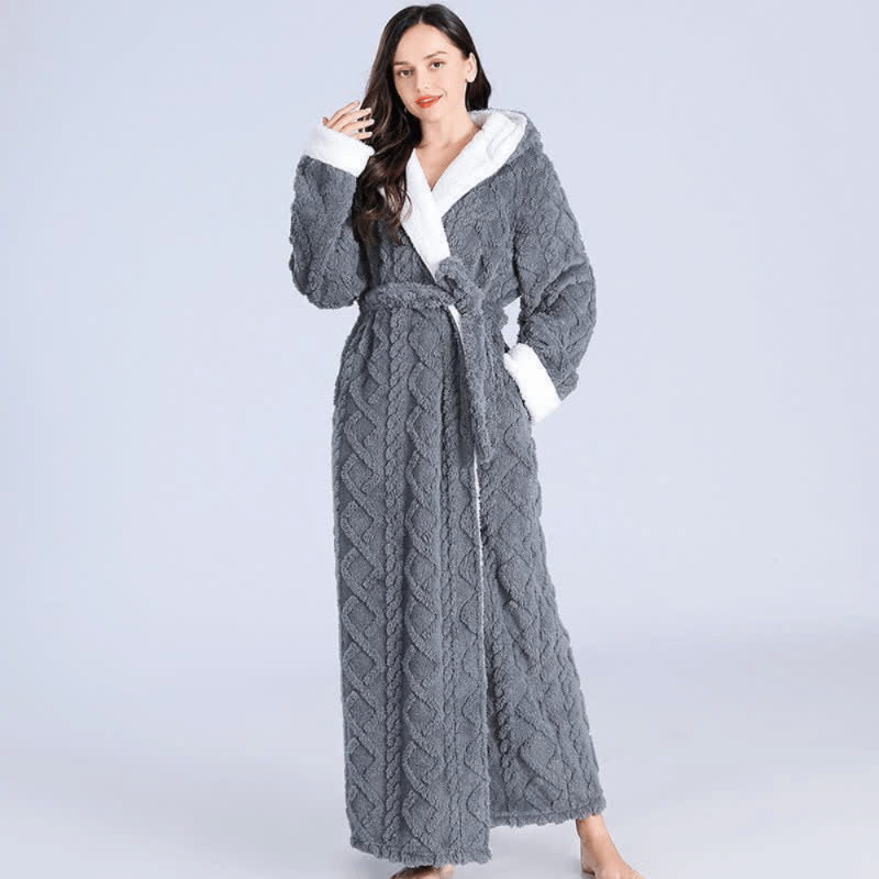 Cozy Haven - Plush Long Hooded Robe with Pockets, Soft & Water-Absorbing 6