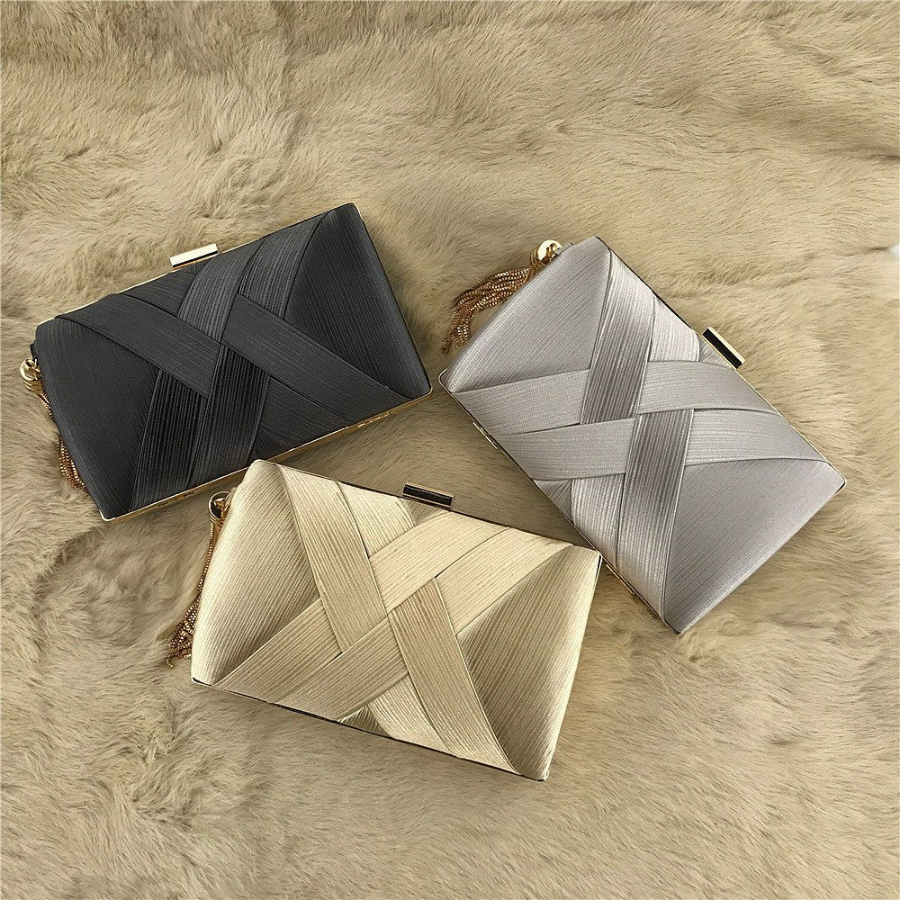Dinner Satin Fashion Tassel Clutch 1