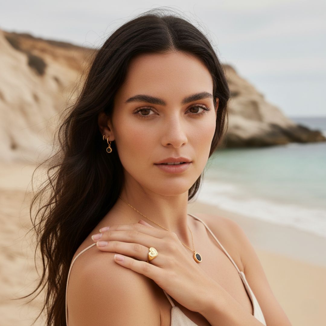 Elegantný anjelský pečatný prsteň - pozlátená alebo ródium pokovená mosadz