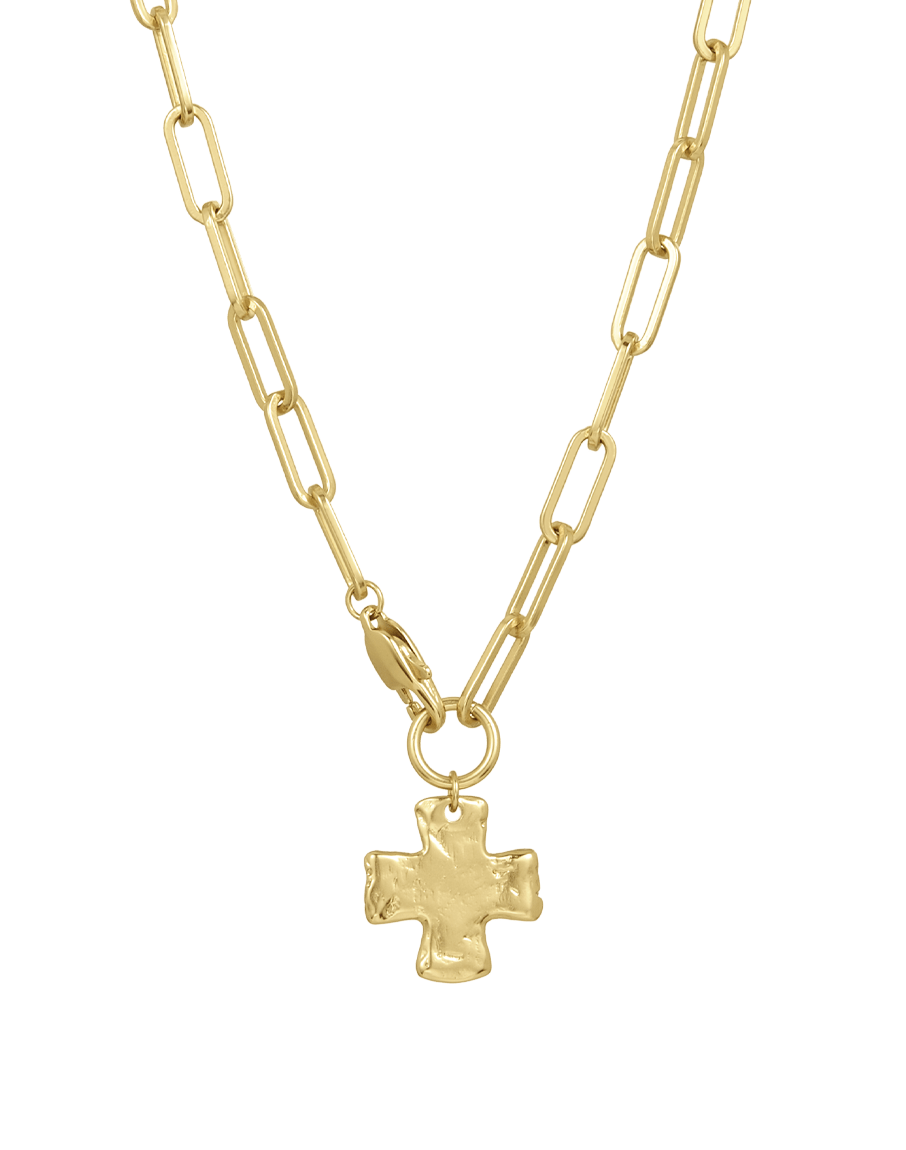 Elegant Chunky Cross Chain Necklace - Durable Brass with 10k Gold/Silver Coating, Hypoallergenic, Waterproof, 18 or 20 Length 3