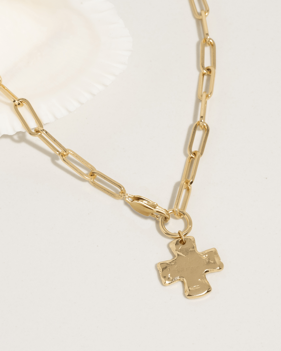 Elegant Chunky Cross Chain Necklace - Durable Brass with 10k Gold/Silver Coating, Hypoallergenic, Waterproof, 18 or 20 Length 0