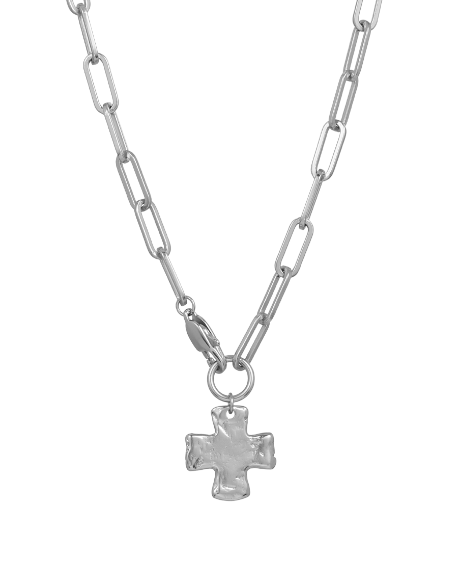 Elegant Chunky Cross Chain Necklace - Durable Brass with 10k Gold/Silver Coating, Hypoallergenic, Waterproof, 18 or 20 Length 5