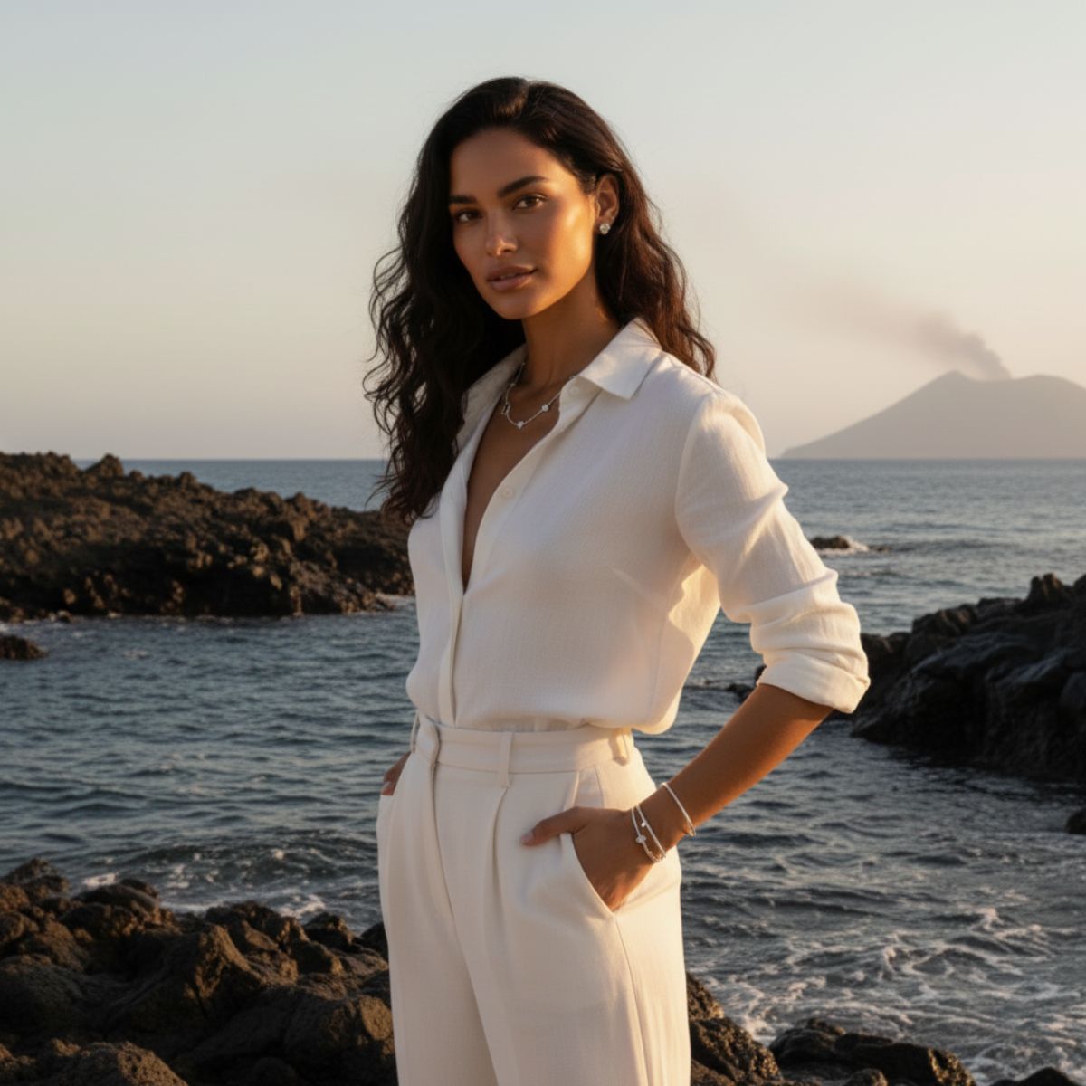 Elegant Clover Necklace - Adjustable Stainless Steel Design for Versatile Styling