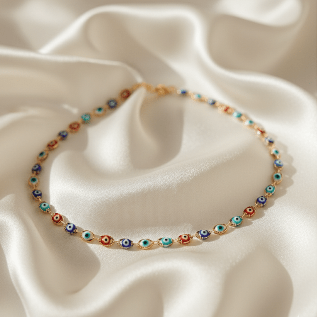 Elegant Evil Eye Gold Necklace - Gold Filled