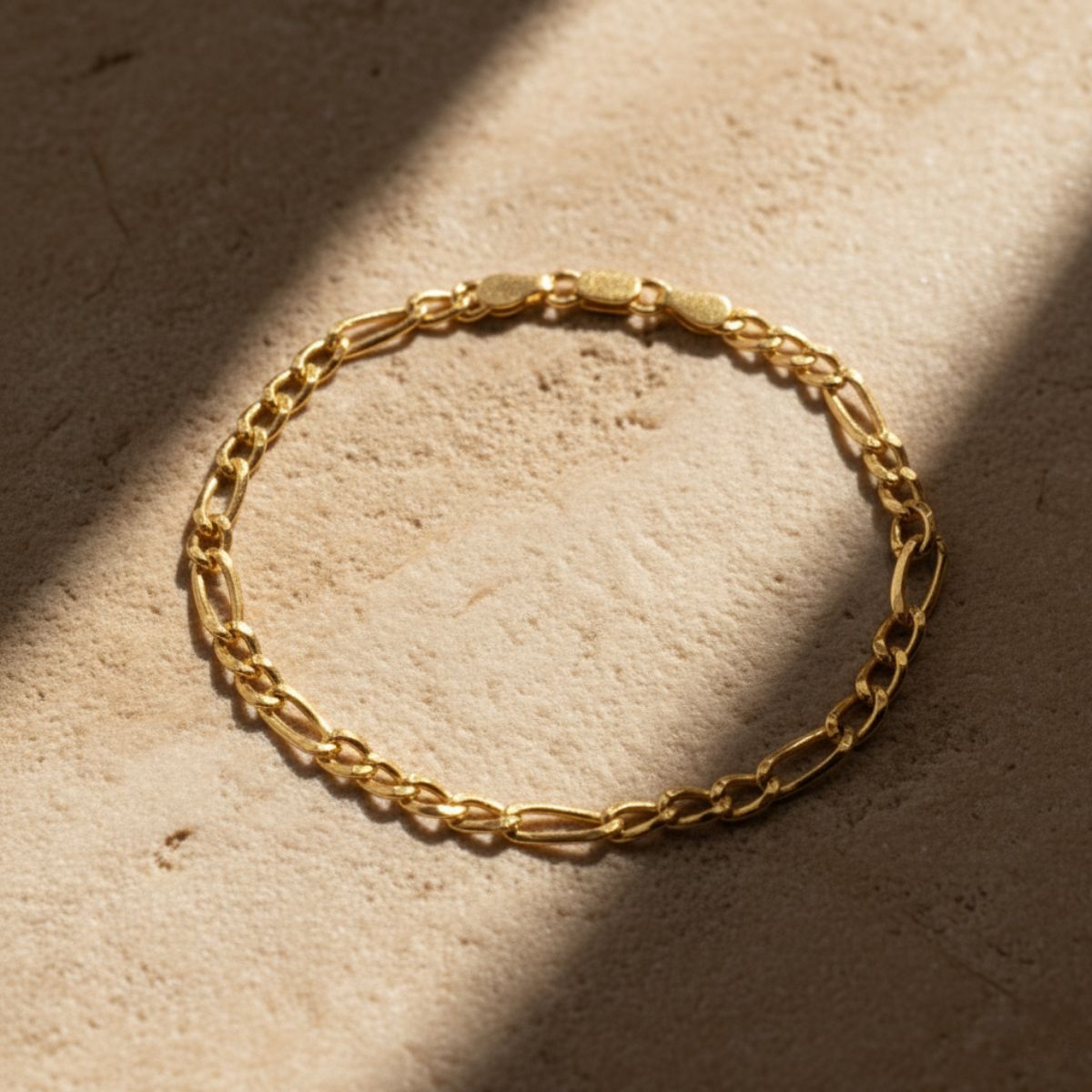 Elegant Figaro Link Bracelet - Gold Plated or Silver