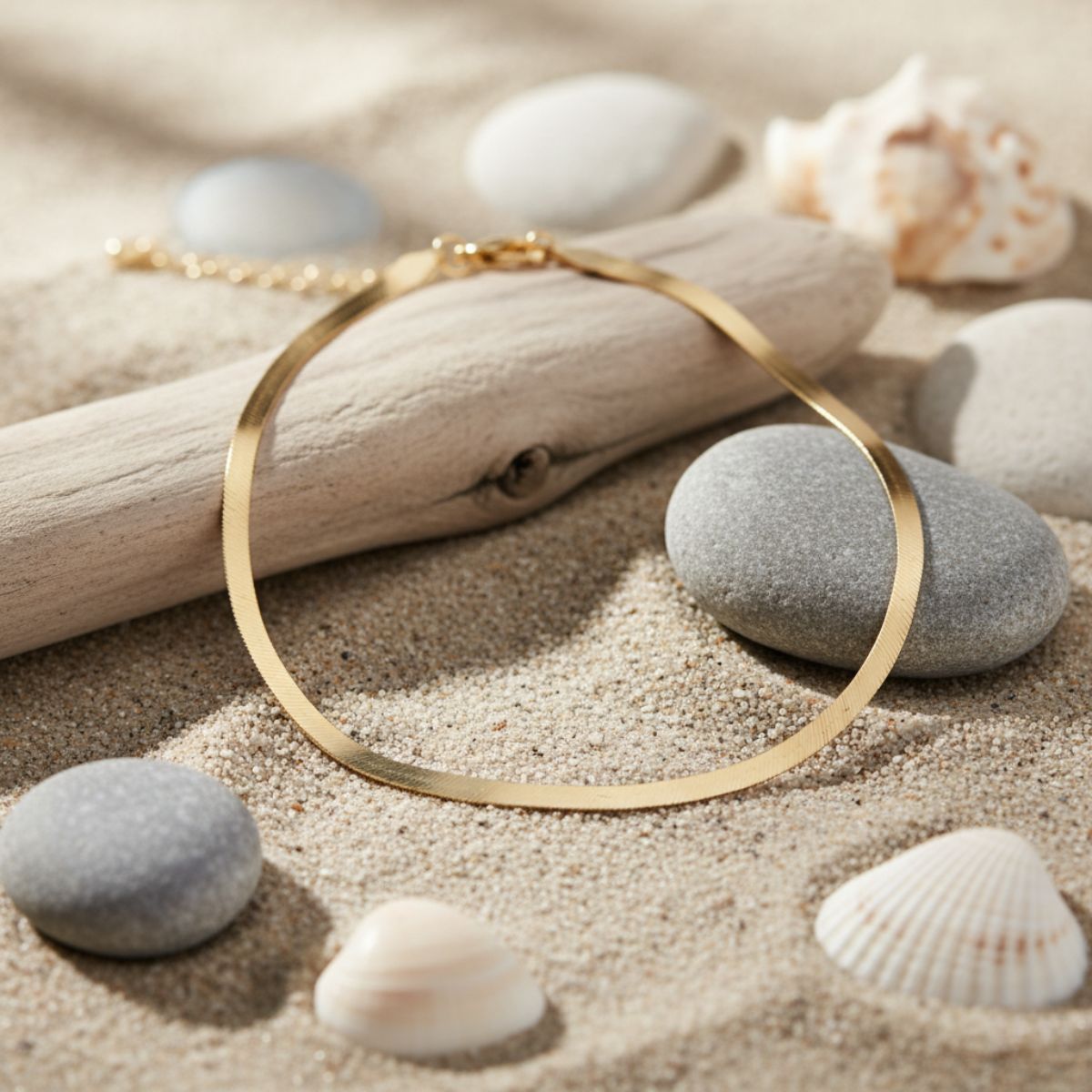 Elegante platte gouden ketting - verstelbare 18KT goud vermeil choker