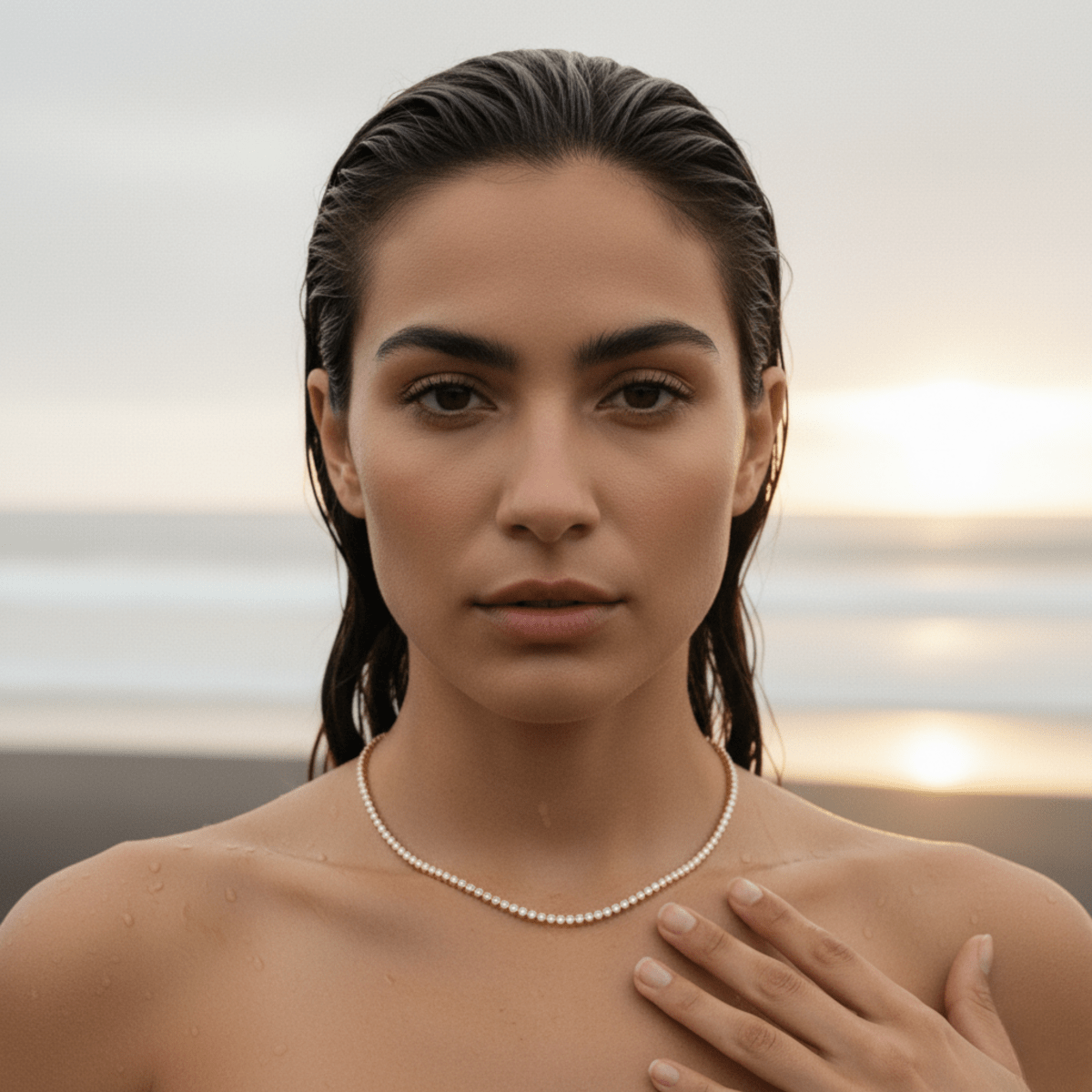 Elegant Gold Necklace - Round Bezel Tennis Design with Cubic Zirconia