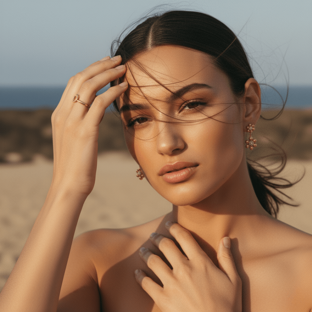 Elegant Gold Pavé Cluster Stud Earrings for Women