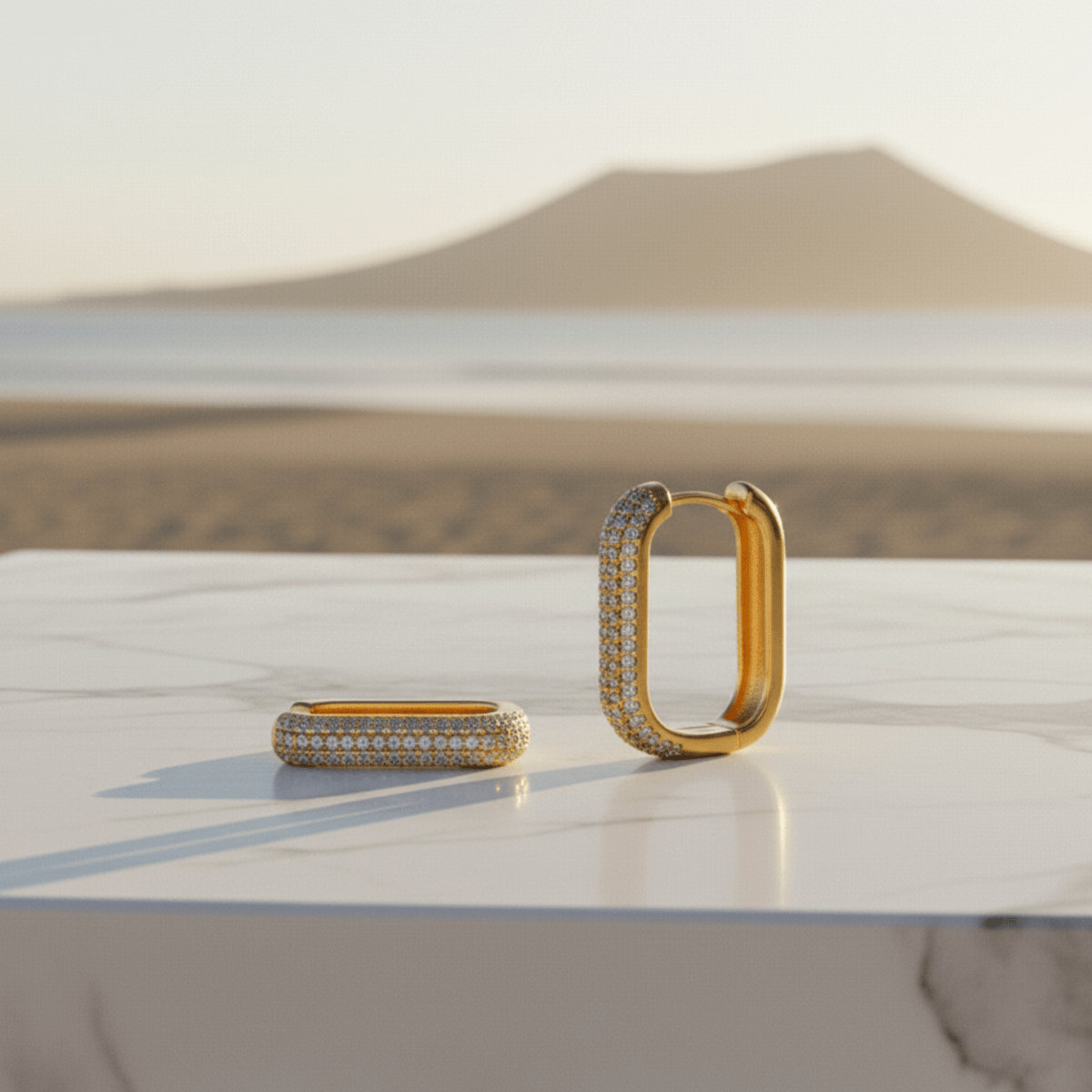 Elegante Icon - Hypoallergene rechteckige Creolen für zeitlosen Stil