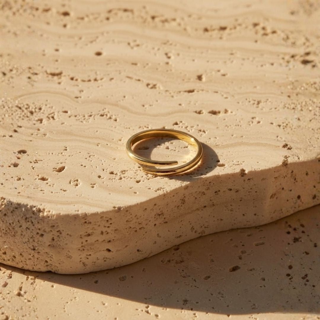 Elegante Open Spiraalring - Verstelbaar Goud Geplateerd Minimalistisch Ontwerp
