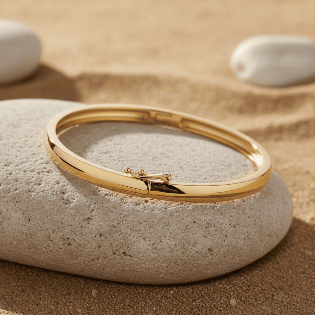 Elegante Massieve Armband - Goud- of Rodiumgeplateerd Zilver, Hypoallergeen