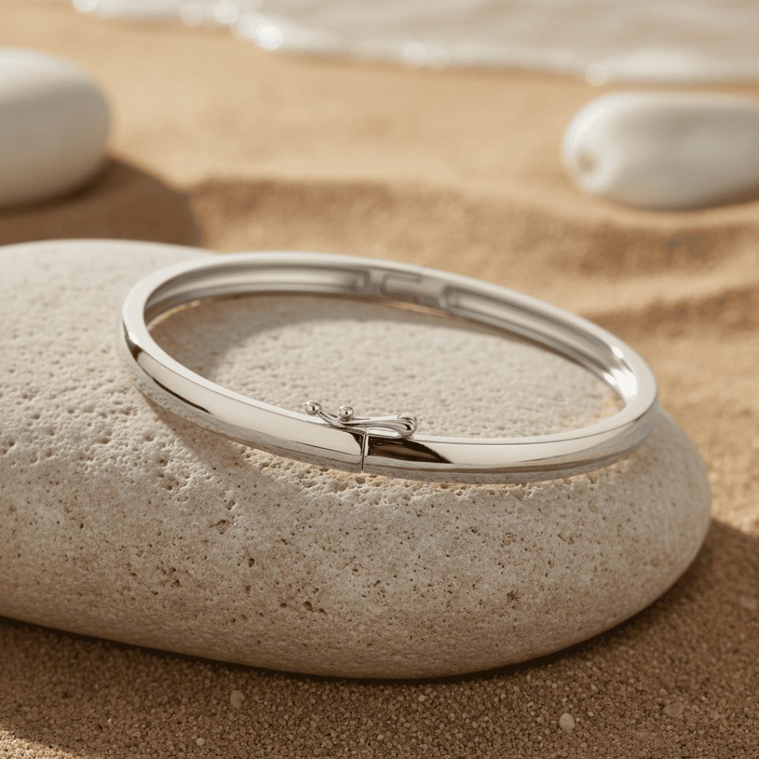 Elegante Massieve Armband - Goud- of Rodiumgeplateerd Zilver, Hypoallergeen