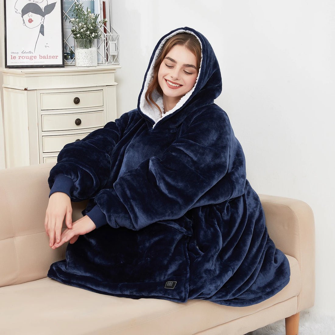 WarmHug - Oversized Hooded Heated Blanket with USB Self-Heating Technology 0