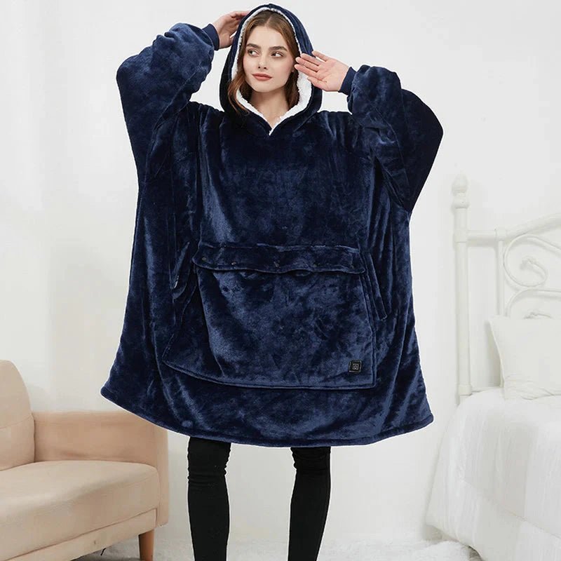 WarmHug - Oversized Hooded Heated Blanket with USB Self-Heating Technology 1