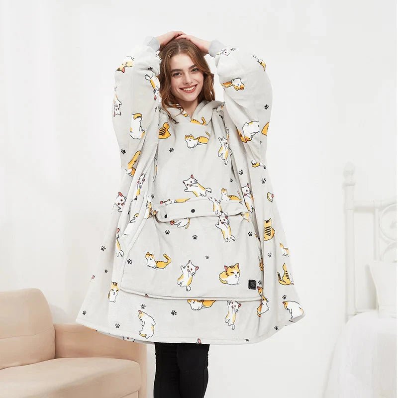 WarmHug - Oversized Hooded Heated Blanket with USB Self-Heating Technology 11