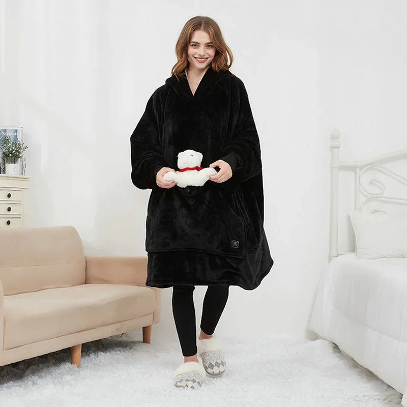 WarmHug - Oversized Hooded Heated Blanket with USB Self-Heating Technology 8