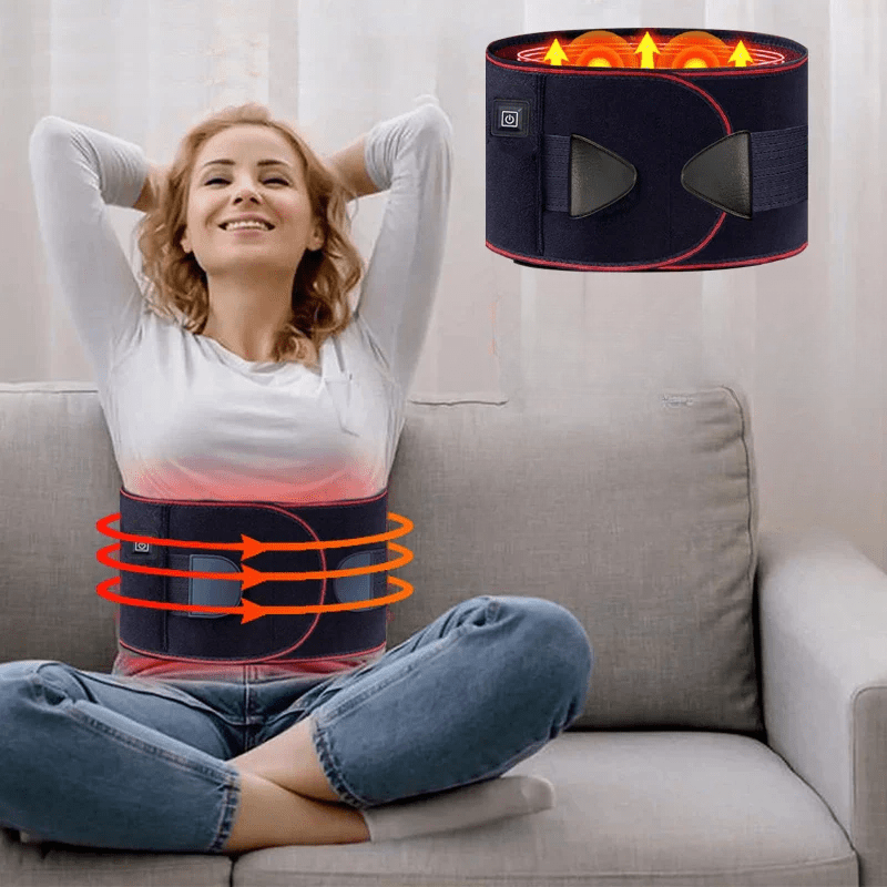 Ergonomic heating belt with adjustable warmth for back pain relief-1