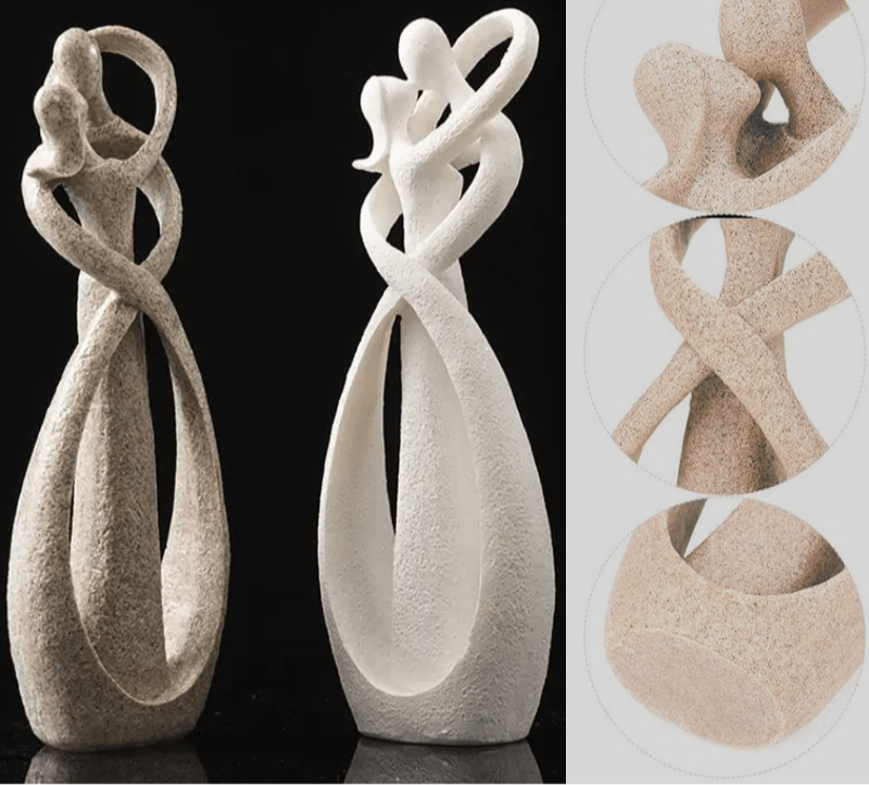 Eeuwige omhelzing - Abstract Sculptuur voor tijdloze liefde