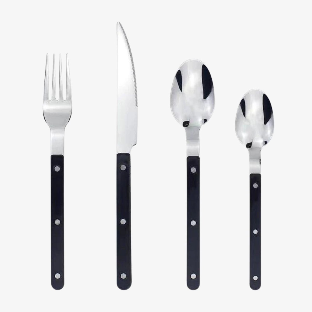 BistroLine - 24-Piece Engraved Stainless Steel Cutlery Set for Elegant Dining 0