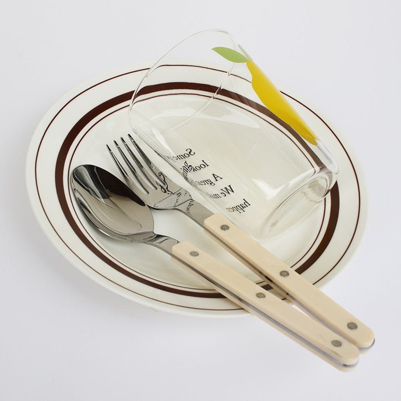 BistroLine - 24-Piece Engraved Stainless Steel Cutlery Set for Elegant Dining 7