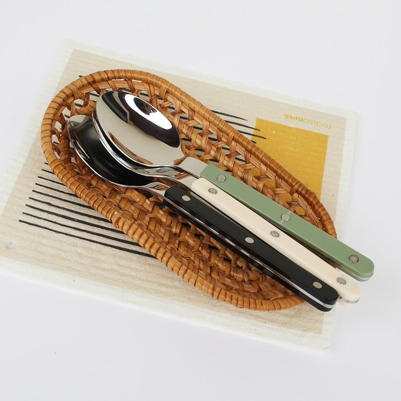 BistroLine - 24-Piece Engraved Stainless Steel Cutlery Set for Elegant Dining 4