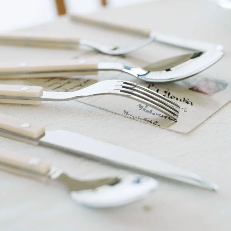 BistroLine - 24-Piece Engraved Stainless Steel Cutlery Set for Elegant Dining 6