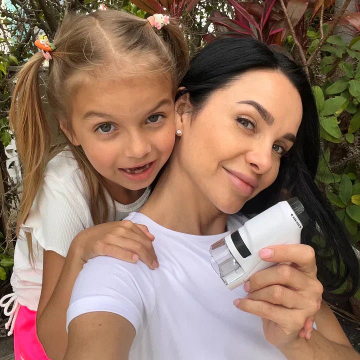 Explorerlens - Tragbares Kindermikroskop - 60x-120x Zoom mit LED-Licht für Entdeckungen im Freien